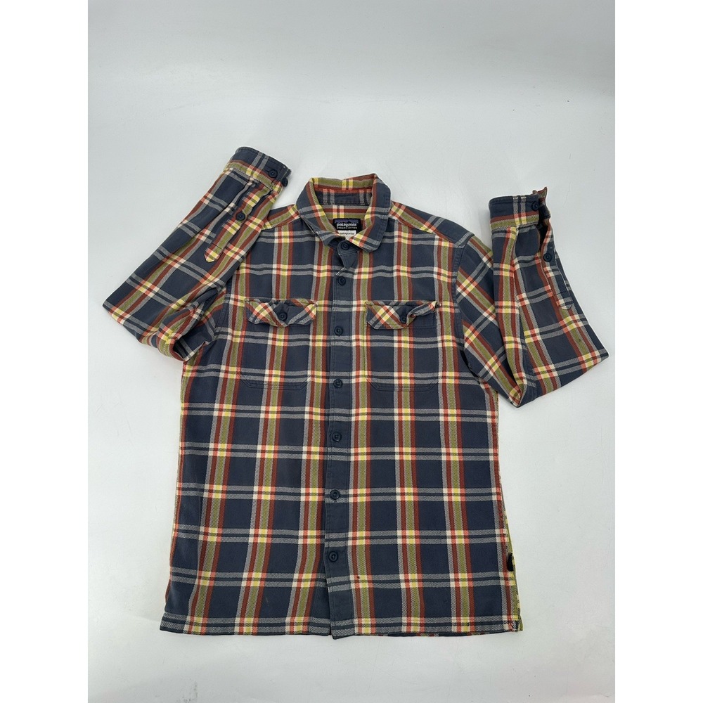 Patagonia Organic Cotton Button Up Shirt Blue Plaid Men's S